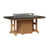 Hammered Top Black with Natural Teak Base