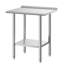 Table de travail en acier inoxydable, table de préparation des aliments de 24 x 30 pouces avec dosseret, poste de travail de cuisine commerciale avec tablette inférieure réglable, table de travail en métal robuste pour l'extérieur de la maison de restaurant