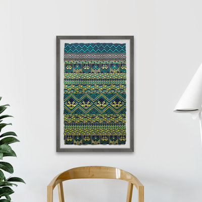 Green and Blue Layers 1 Piece Single Picture Frame Wall Art