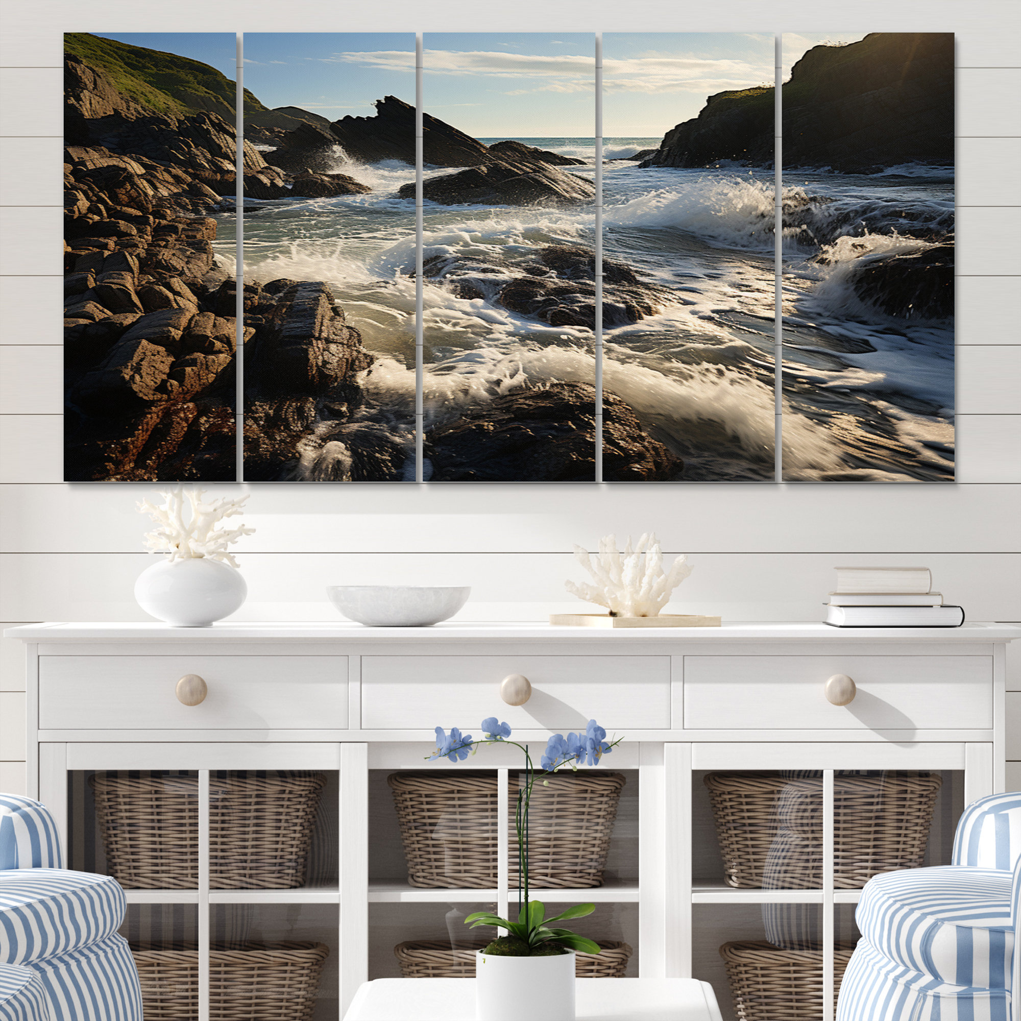 Dovecove Beach Photo Tranquil Tide III Landscapes Metal Wall Art