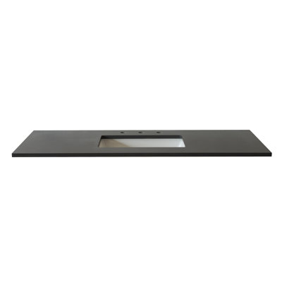 49" Gray Quartz top with rectangle sink