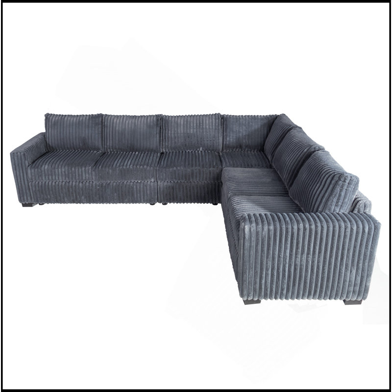 Ensemble de canapé modulaire 4 pièces Elegant, Gris foncé