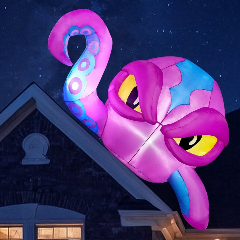 4FT Halloween Inflatable Octopus with LED Lights