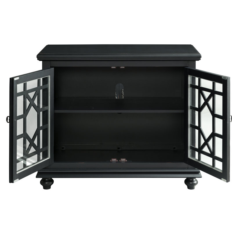 Ahmara 2 - Door Accent Cabinet, Antique Black