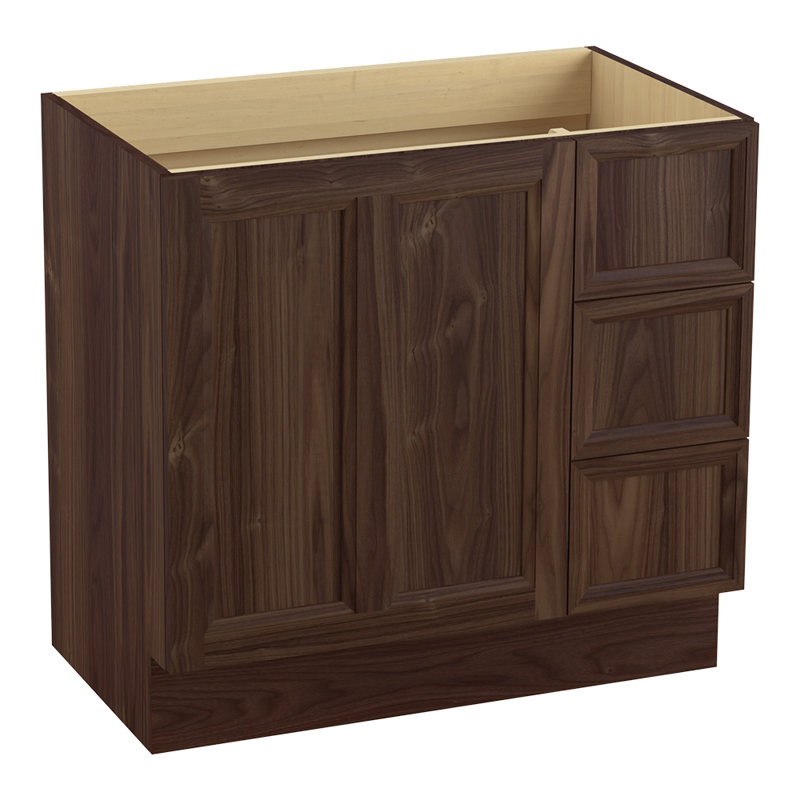 Base de meuble-lavabo 36 po Damask, Ratine couleur noyer