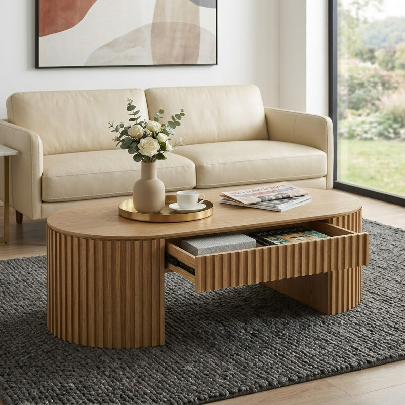 Table basse Mid Century, Chêne