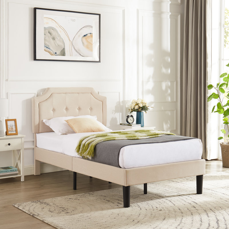 Tête de lit tapissier Sietje, Beige, Simple