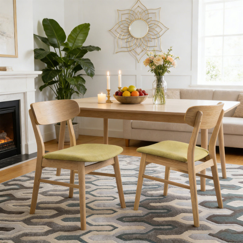 Chaise de salle à manger, ensemble de 2 (table non incluse), Vert
