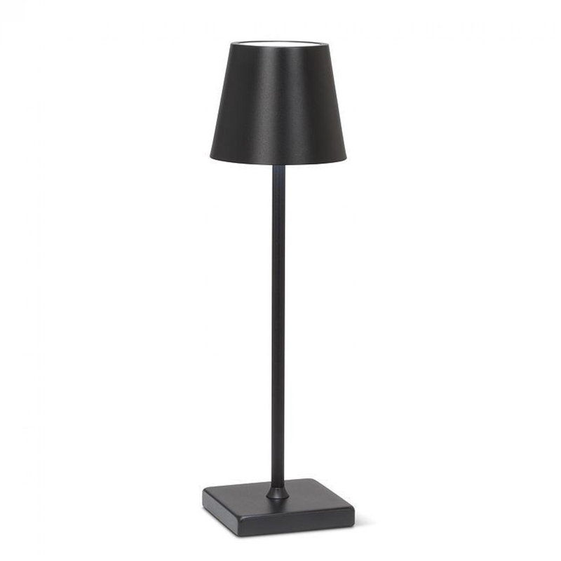 Lampe de table à DEL vert printanier avec abat-jour classique, Noir mat