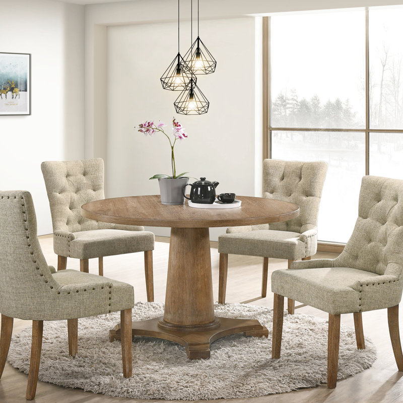 Chaises à dossier beige (2) pour salle à manger - Chêne récupéré, style moderne (de 2) Revêtement, dossier, bois de chêne