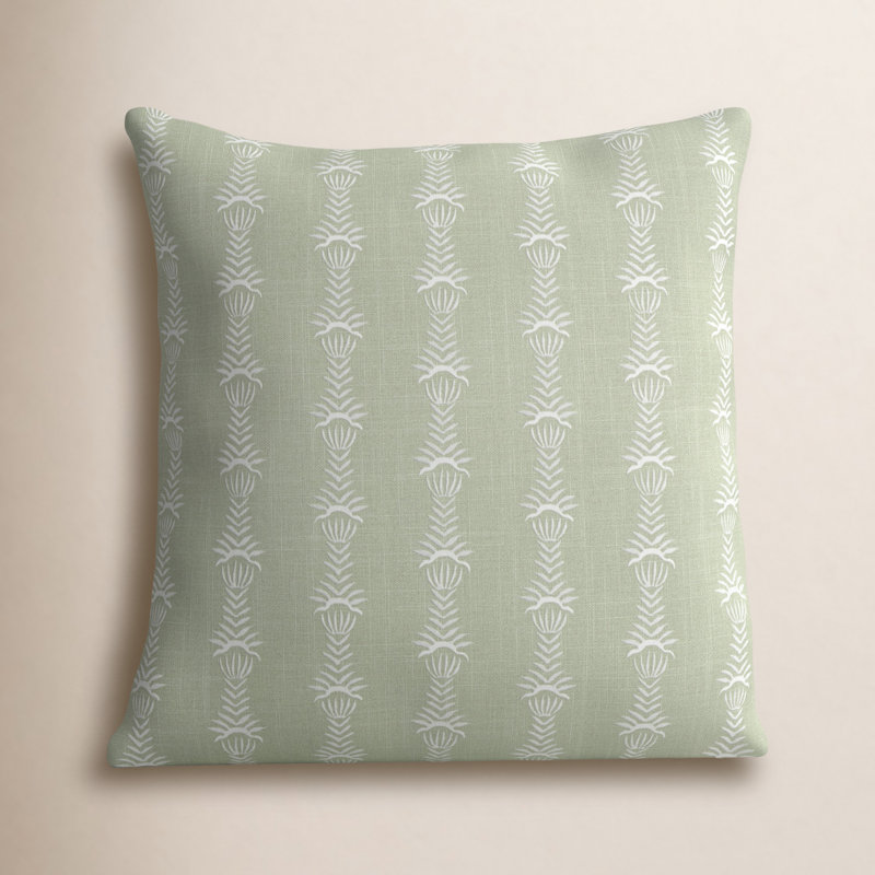 Tasha Striped Square Throw Pillow, Green/White