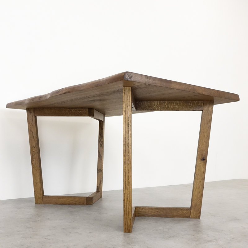 Heidi Oak Solid Wood Dining Table, 76cm H x 200cm L x 90cm W, Brown
