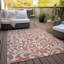 Tapis intérieur / extérieur en polyester tissé à la machine à motif floral brun mâle Malé-95998977