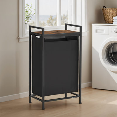 Laundry Hamper, Laundry Basket, Laundry Sorter With A Pull-Out And Removable Bag, Shelf, Metal Frame, 12.4 Gallons (47 L), 16.5 X 11 X 29.5 Inches