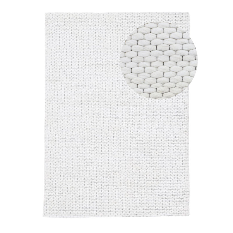 Handgefertigter Wollteppich aus in Creme Wool Hand Loomed Area Rug, Rectangle 60 x 90cm