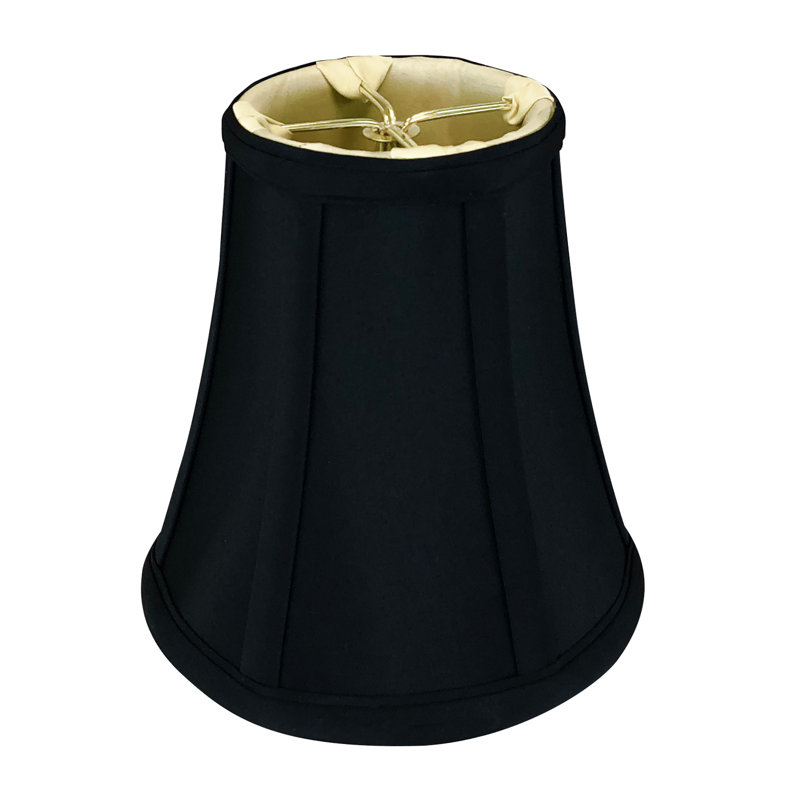 Royal Designs, Inc. BSO-704FC-6BLK/GL True Bell Basic Lamp Shade with Flame Clip, 3.5" x 6" x 6.25", Black, Black