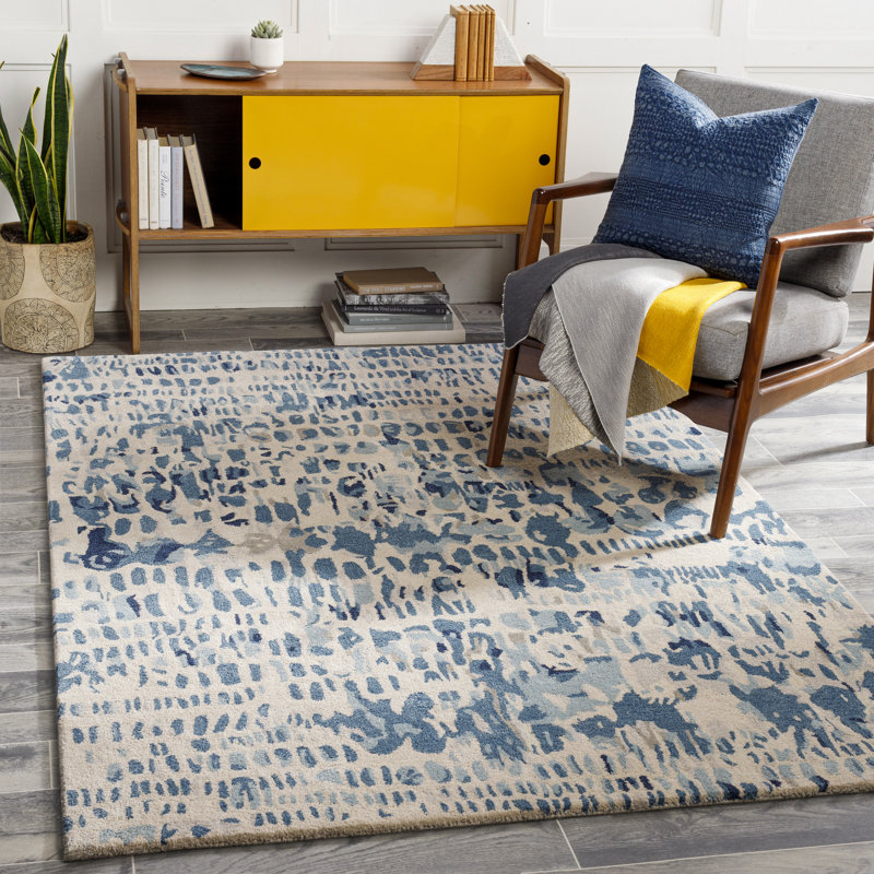 Kavita Hand Tufted Abstract Indoor Rug, Rectangle 10' x 14'