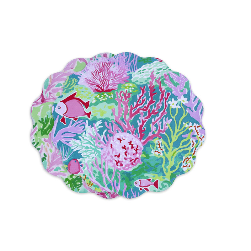 Vida Coral Reef Reversible Round Placemats (Multi)