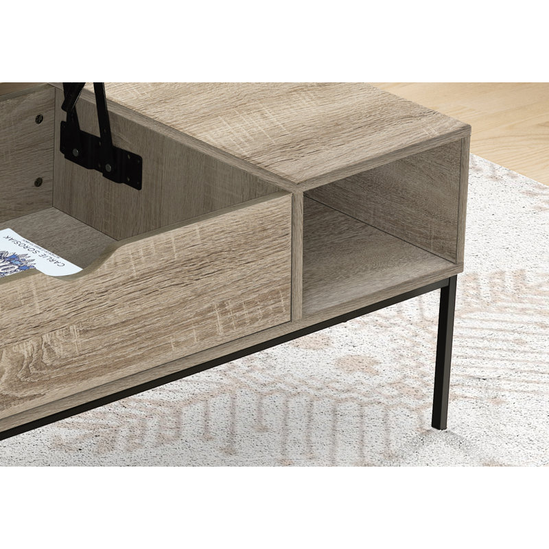 Table basse, rectangulaire, cocktail, plateau relevable