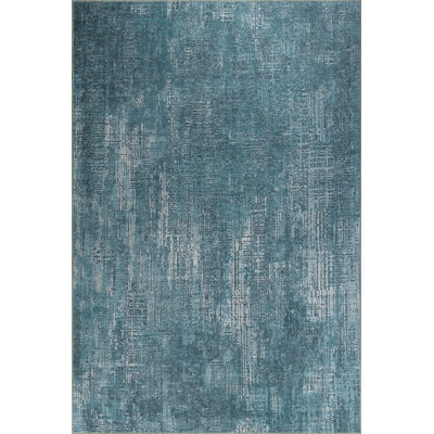 Soft Blue Area Rug, 7.5 x 10.8 Feet | 100% Polyester, 1850 g/m² | 0.16 Inches Pile Height, Recycled Poly Cotton Underside | Machine Carpet, Durable & Stylish | Perfect for Living Room, Bedroom, or Office Decor