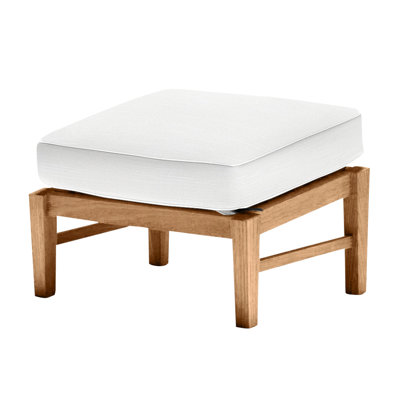 Croquet Outdoor Teak Ottoman with Cushion