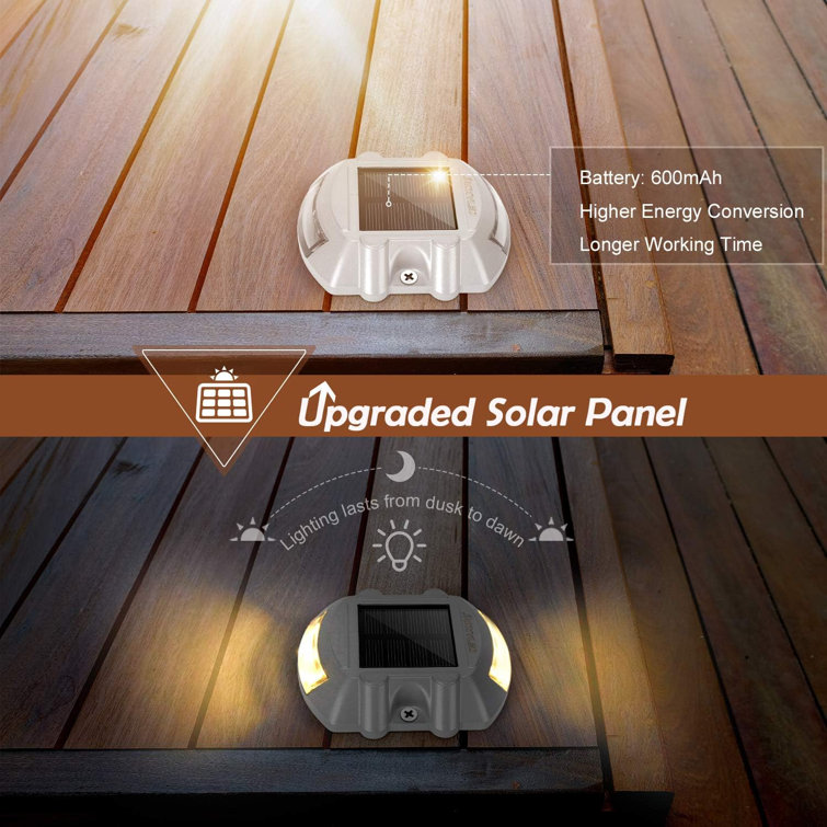 JACKYLED 8-Pack Solar Deck Lights Solar Powered Dock Lights IP68