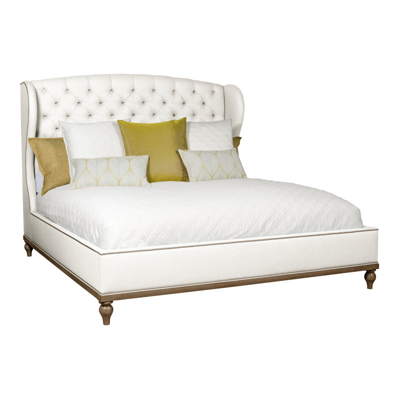 Emma Upholstered Wingback Bed, Kennelly Snow, Yes, Wrenn