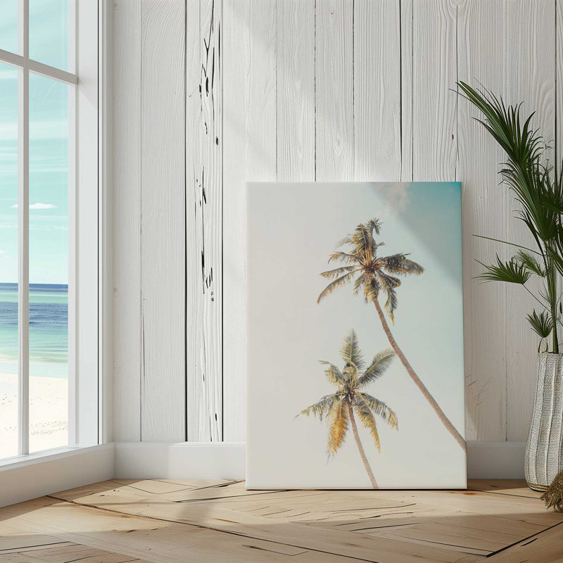 Impression sur toile tendue Sunlit Palm Sky, H 18 po x l 12 po x P 1,25 po, Toile tendue