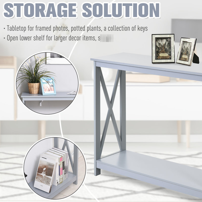 Console de couloir grise avec rangement, pour le salon, le vestibule