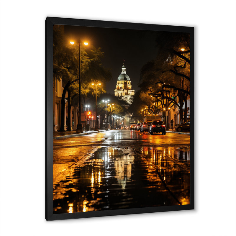 Liljan Florida City Lights sur impression sur toile, Cadre photo noir, H 32 po x l 24 po x P 1 po