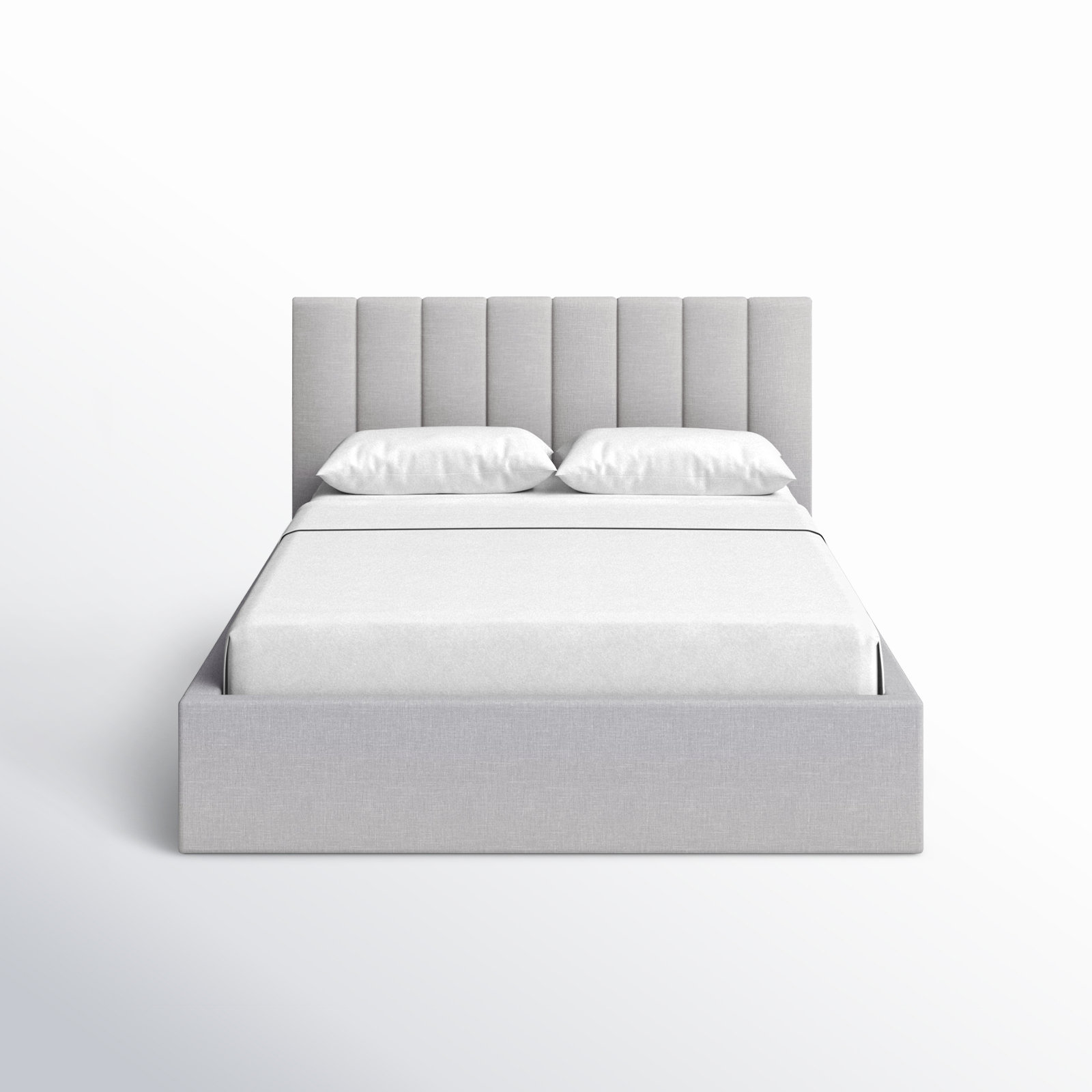 Delmar Upholstered Bed, King, Effie Linen Performance Linen