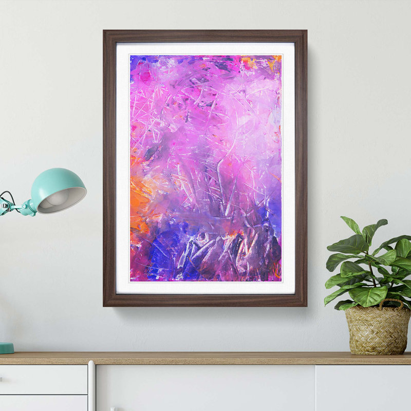 Moving Paint in Abstract - Framed Print, 65cm H x 48cm W x 2cm D, Walnut Framed