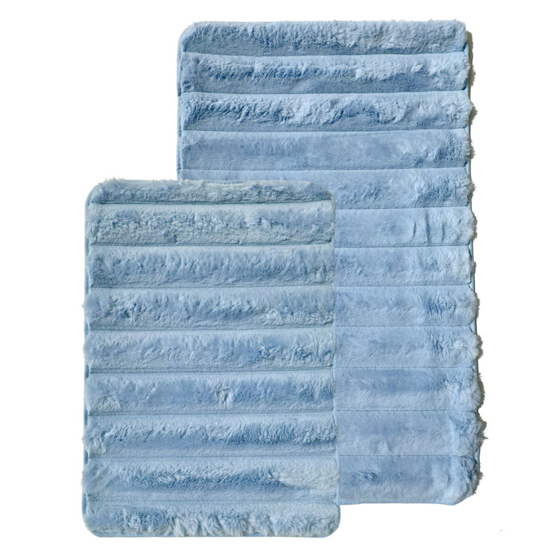 Ensemble de tapis de salle de bain 2 pièces, Bleu