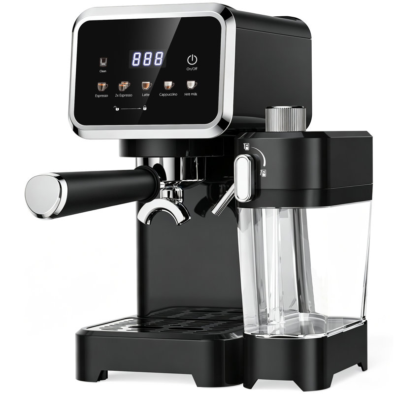 Machine à espresso à double chaudière avec mousseur à lait automatique et écran tactile - pompe à 20 bars