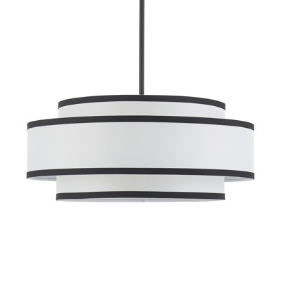 Lustre tambour 4 lumières en lin moderne