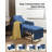 3-in-1 Convertible Accent Chair with Pillow, Adjustable Recline, Linen Fabric, Steel Frame-1568903379