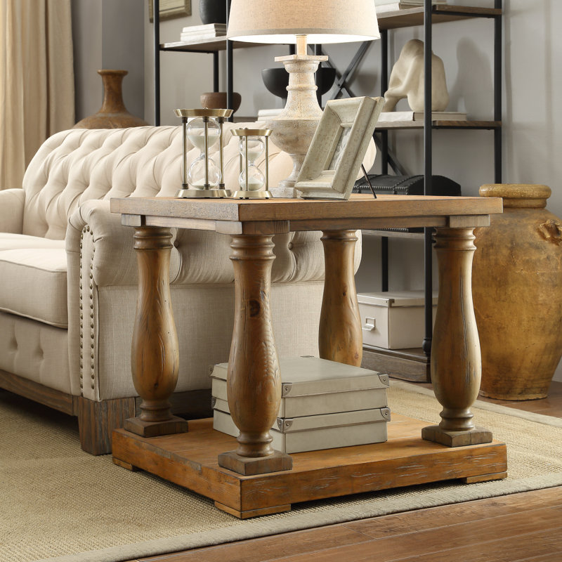 Mentzer End Table, Weathered Pine