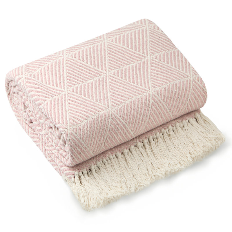  Zahra Blanket/Throw For Sofa Chair Bed Ochre, Pink, 254cm x 178cm