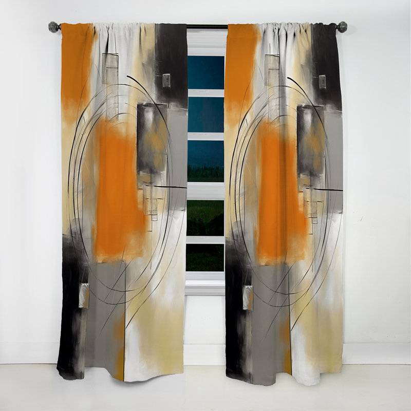 Exploring Abstracted Patterns III - Abstract Curtain - Blackout Geometric Curtain - 1 Panels, 52" W x 84" L