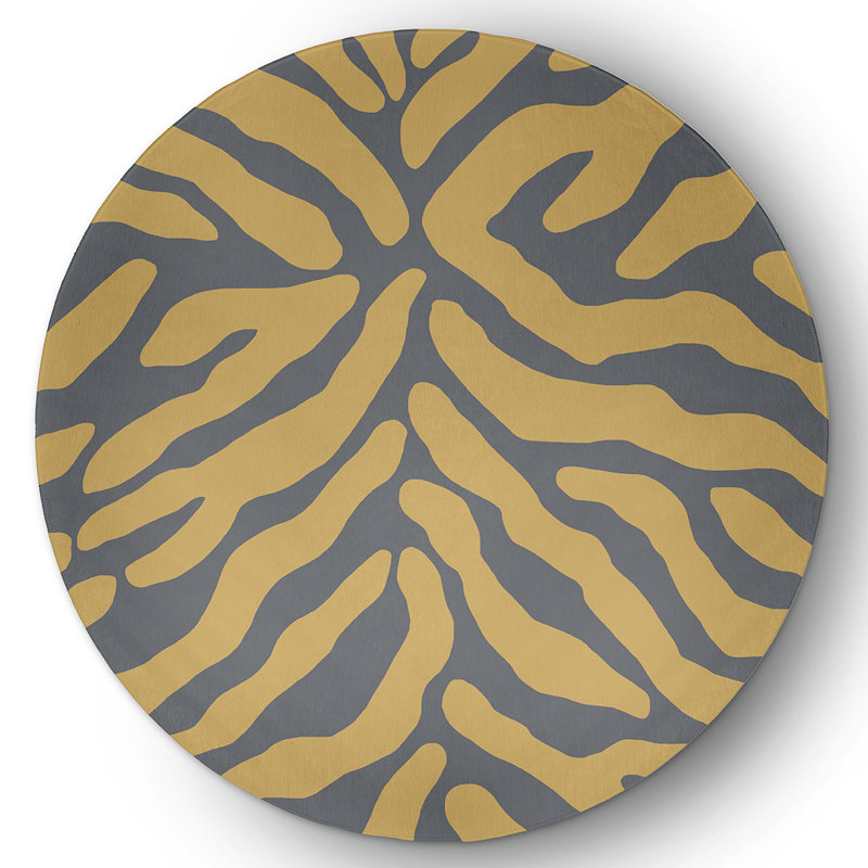 Chenille Abstract Indoor Rug, Round 5'