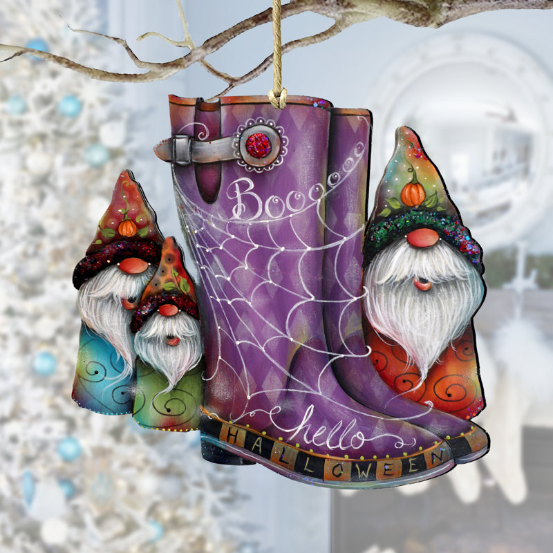 Ornement en bois Hello Halloween par J. Mills-Price