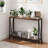 Console Table, Entryway Table With Storage, Industrial Sofa Table With V Design, 2-Tier Narrow Console Table-537844815-549872530