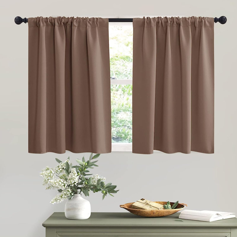 Boria Blackout Curtain Pair, 42" W x 36" L, Mocha