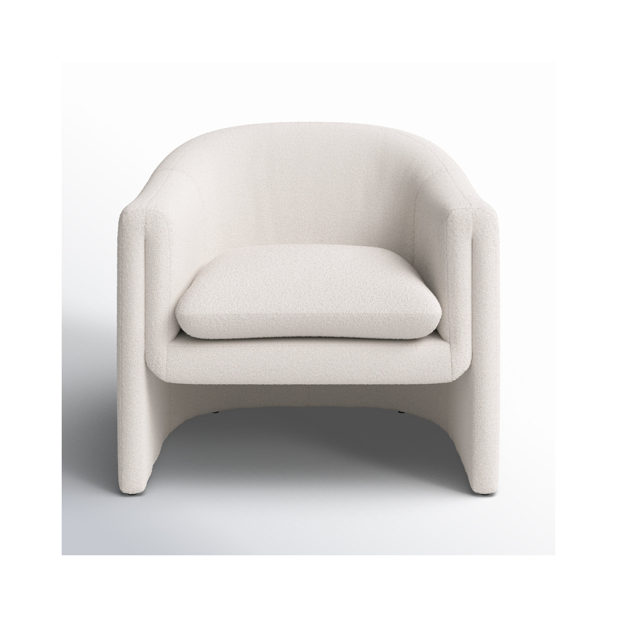 Alda Polyester Blend Upholstered Occasional Accent Chair, Cream, Cream