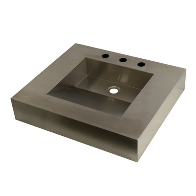 Lavabo de salle de bain rectangulaire en acier inoxydable Kingston Commercial