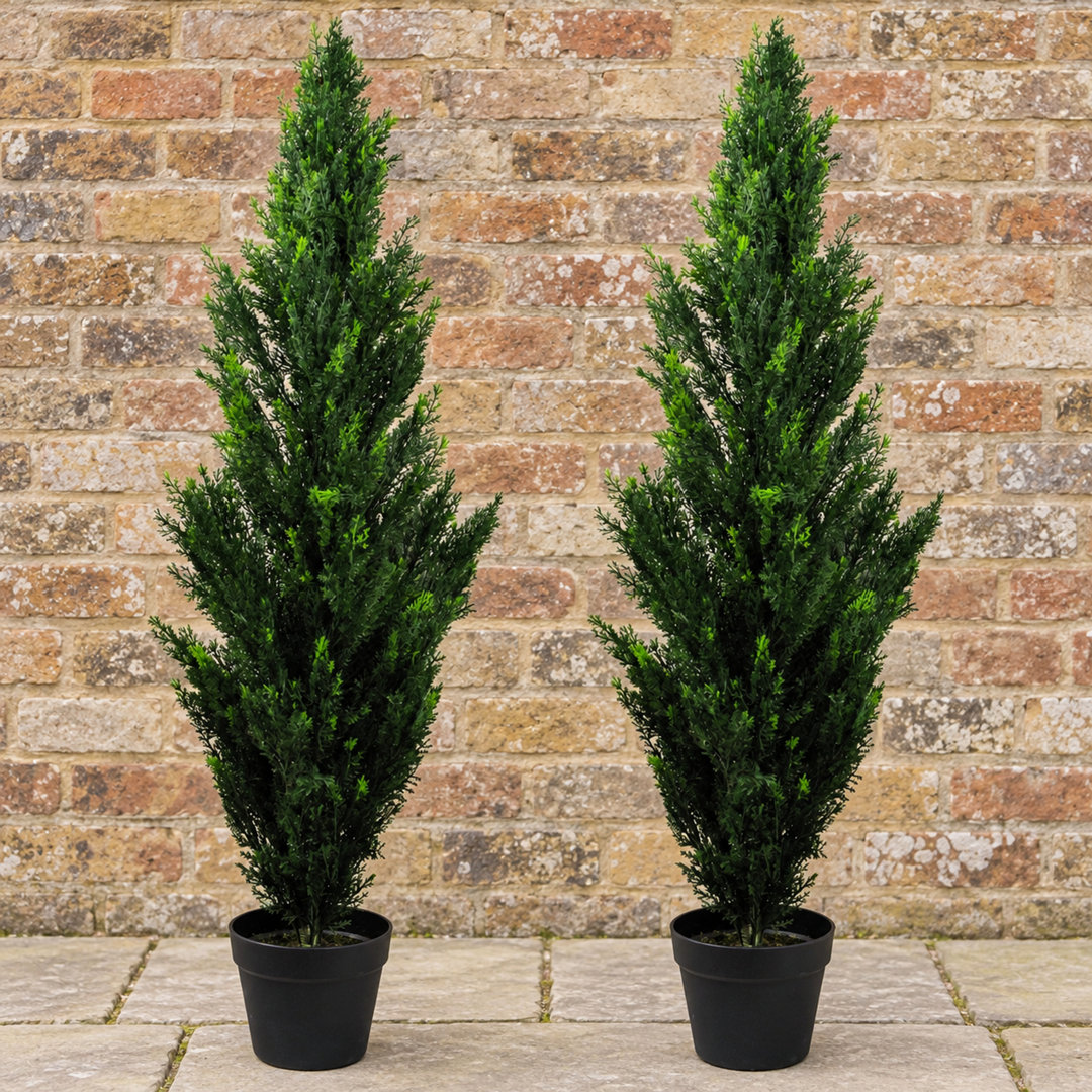 Leaf 120Cm Pair Of Artificial Cedar Cypress Topiary Uv Resistant - Image 6