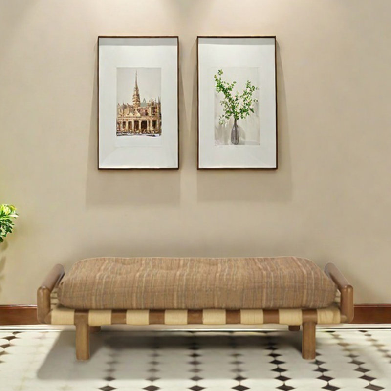 Banc en bois massif, H 17,72 po x l 47,24 po x P 17,72 po