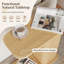 Fluted C-Shaped Side Table, Wooden End Table with Open Shelf for Living Room, Bedroom, or Small Spaces