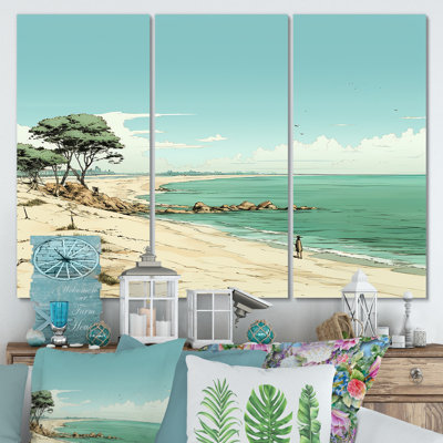 «Beach Horizon Line In France - Coastal Minimalisme», art mural