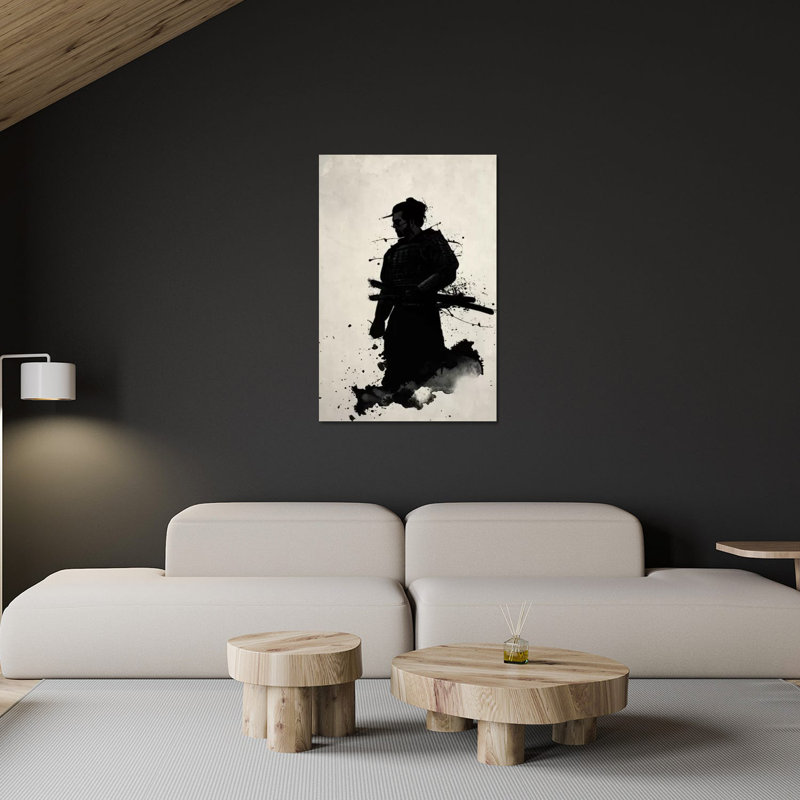 Samouraï, impression sur verre acrylique, H 32 po x l 24 po x P 0,25 po